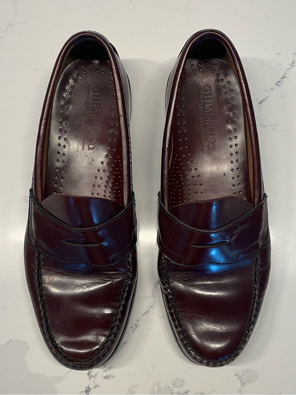 G.H. Bass & Co. Burgundy Leather Penny Loafers